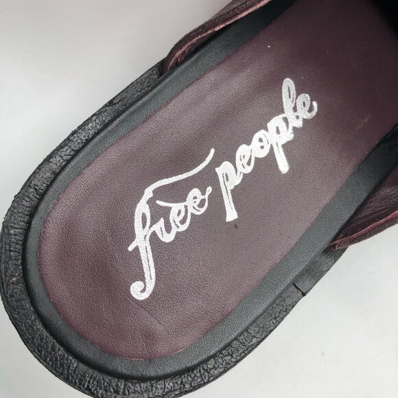 Free People Womens Vida Mule Slip On Leather Chain Brown 39 US 8.5 - Picture 8 of 9